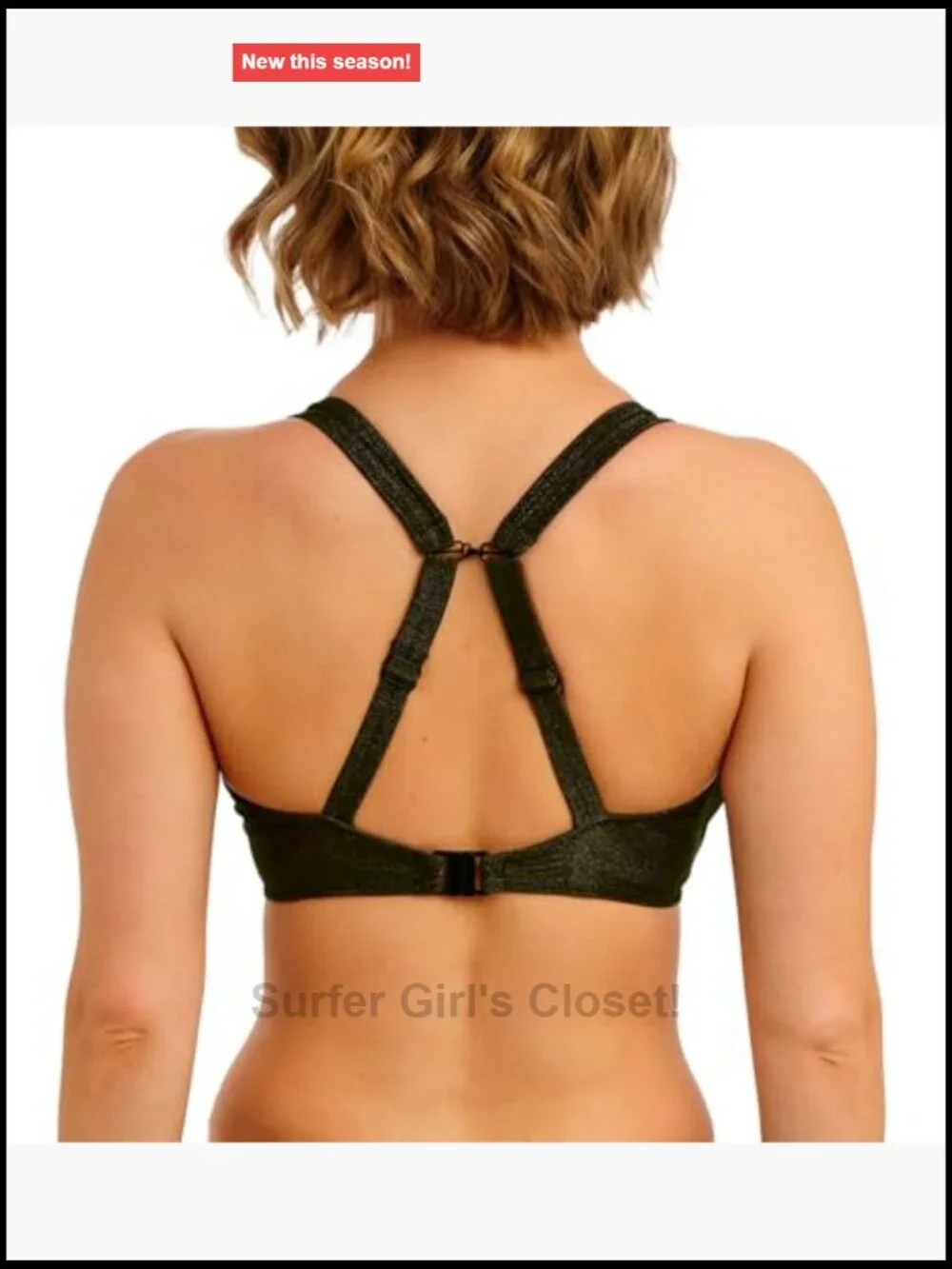 Underwire High Apex Bikini Top Racerback Hook and Bar Closure